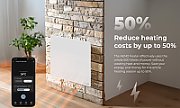 AENO Premium Eco Smart Quadro Wall Heater, 500W, 50x50 cm., Tempered glass, Infrared+convection heating type, LED display Plug type: Europe (E/F type), WHITE, Made in Poland