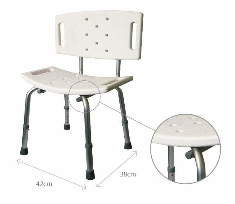 Krzesło prysznicowe z oparciem