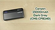CANYON Power Bank PB-240, 25000mAh PD140W display power bank,Size160.0x82x27 mm Weight 508+-10g, Dark Grey