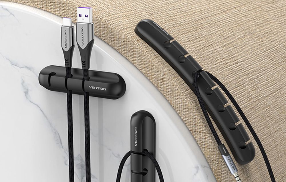 Vention 3 Ports Desktop Cable Manager Black