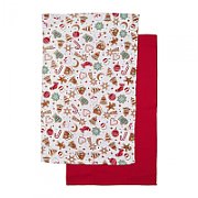 Set 2 prosoape de bucatarie, 38x63 cm,Red