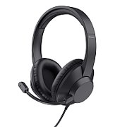 Casti Trust cu fir Ayda Max USB, interfata USB-C, USB-A, frecventa raspuns 20 Hz, 20.000 Hz, negru