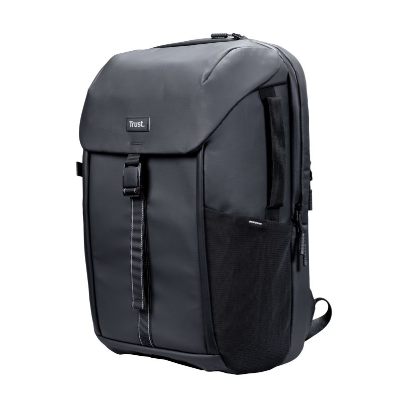 Rucsac laptop Trust Travel, dimensiune maxima laptop 17 , 15 compartimente, material RPET, volum 25 L, negru