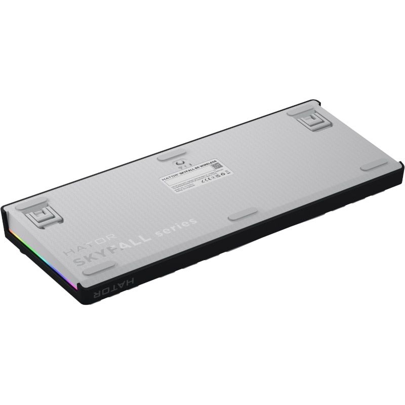 Tastatura wireless Hator Skyfall 80, interfata 2.4GHz, BT5.3, USB, polling rate 1000Hz, capacitate baterie 4000mAh, switch HATOR Aurum Lemon linear, material tasta OMA, buton de control multimedia, sistem de anulare a zgomotului integrat, alb-negru