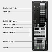 Desktop Dell Slim ECS1250, 180W Chassis, Energy Star Label, Intel(R) Core(TM) i7 14700 (33 MB cache, 20 Cores, 28 threads, up to 5.4 GHz), Intel(R) UHD Graphics 770 with shared graphics memory, 16GB, 1x16GB, DDR5, 5600MT/s, 512GB M.2 PCIe NVMe Solid State Drive, No Optical Drive, 3.0 SD Card Reader