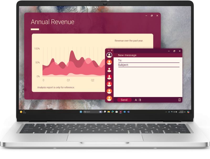 Laptop Dell Pro 14 PC14250, 14 inch 1920 x 1200, Intel 265U (12 C / 14 T, 2.1 GHz - 5.3 GHz, 12 MB cache, 15 W), 16 GB DDR5, 512 GB SSD, Intel Graphics, Ubuntu, Tastatura International