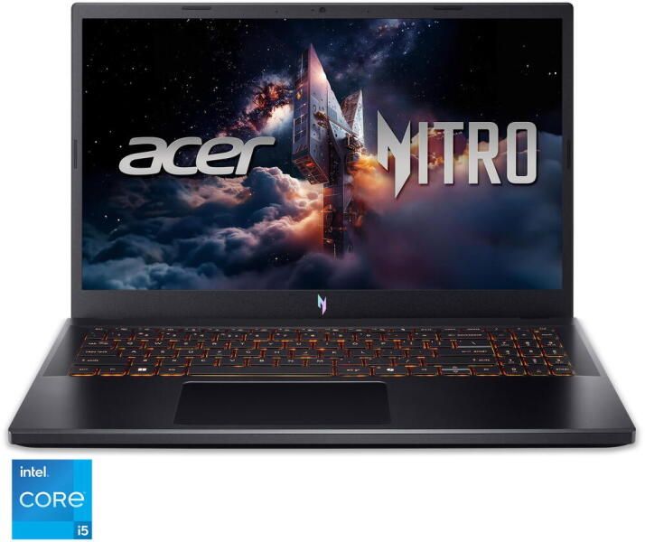 Laptop Gaming Acer Nitro V 15 ANV15-52-50TK, 15.6 inch (39.62 cm), Acer ComfyView™ Full HD IPS Display 165 Hz with LED-Backlight (non-glare), 1920 x 1080, 16:9, Intel® Core™ i5-13420H Processor, 1.4 GHz base clock (Up to 4.7 GHz max. power clock rate), 12 MB Intel® Smart Cache, 4 Performance-cores +