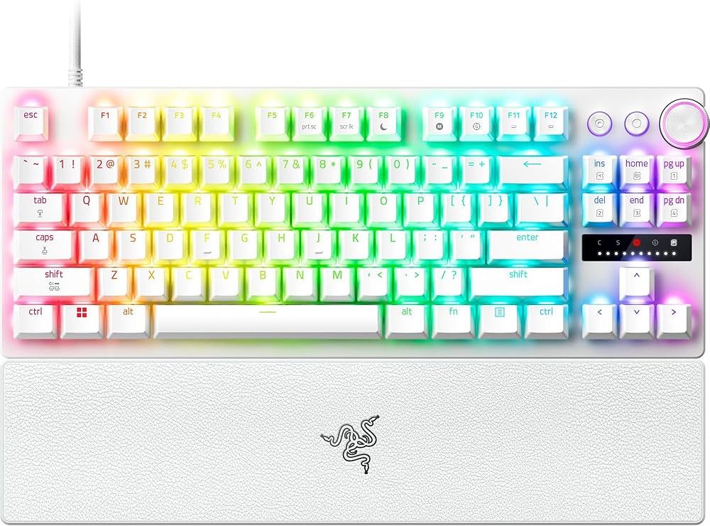Tastatura mecanica Razer Huntsman V3 Pro Tenkeyless 2025 8K, iluminare Razer Chroma RGB, US layout, alb