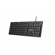 Tastatura Serioux cu fir, interfata USB, 104 taste, material ABS, US Layout, lungime cablu 1.5m PVC, dimensiuni 429*128*20mm 416g, negru