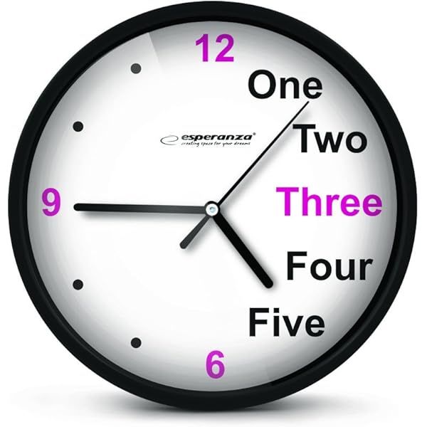 Esperanza Prague Black Mechanical Clock Round Black  White