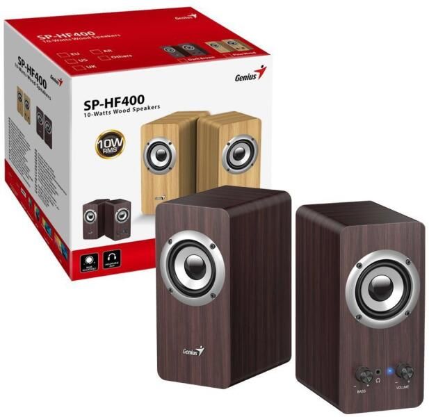 BOXE GENIUS 2.0, RMS: 10W (2 x 5W), bass control, mufa casti, Line-in 3.5mm, dark brown,  SP-HF400   31730058404  (timbru verde 4.00 lei)