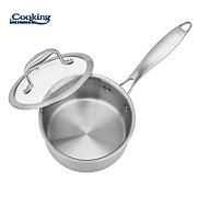 CASEROLA INOX+CAPAC STICLA 16x8.5CM,1.6L, ATOMIC3, COOKING BY HEINNER