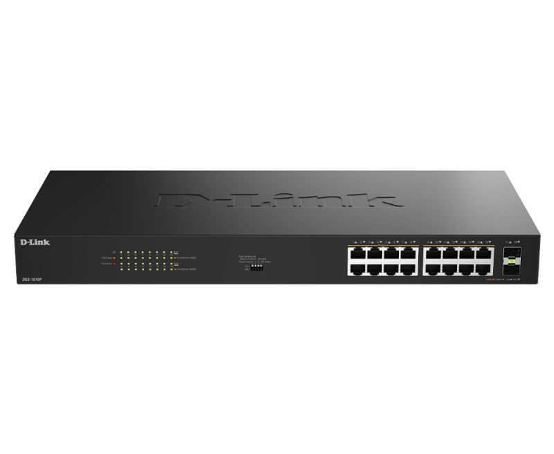 D-Link DGS-1018P Fara management Gigabit Ethernet (10/100/1000) Power over Ethernet (PoE) Suport Negru