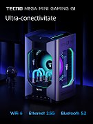 Desktop PC Tecno MEGAMINI GAMING G1, Intel Core i9 - 13900H (14 C / 20 T, 24 MB cache), 32 GB RAM, 1 TB SSD, Fara unitate optica, nVidia GeForce RTX 4060 8 GB, Windows 11