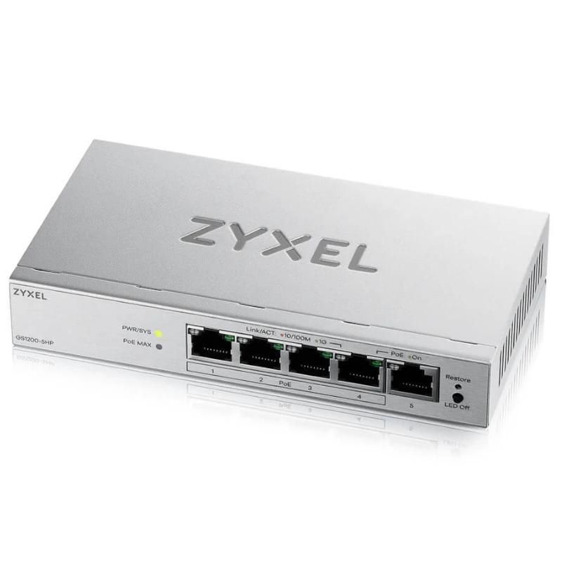 Zyxel GS1200-5HPV3 Managed L2 Gigabit Ethernet (10/100/1000) Power over Ethernet (PoE) Desktop Grey