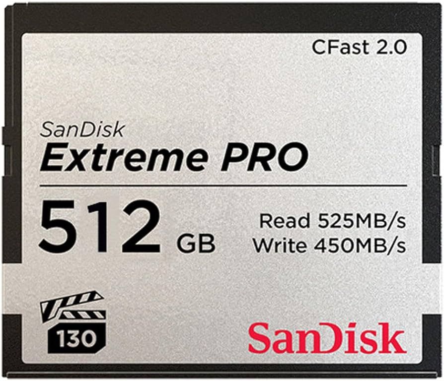 SANDISK EXTREME PRO CFAST 2.0/512GB 525MB/S VPG130