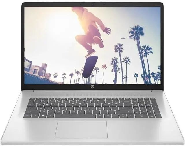 Laptop HP 17-CP2025D, 17.3 inch, AMD Ryzen 5 7520U (4 C / 8 T, 2.8 GHz - 4.3 GHz, 4 MB cache), 8 GB RAM, 512 GB SSD, Intel Graphics, Windows 11 Pro