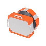 Lanterna LED camping + frontala Ledvance, 1.5W SMD, 100 lm, lumina rece (6500K), 3 moduri de iluminare (100%-400 lm, 30%-120 lm siflash), acumulator Li-Ion 1200 mAh, curea, IP20, Portocaliu/Gri