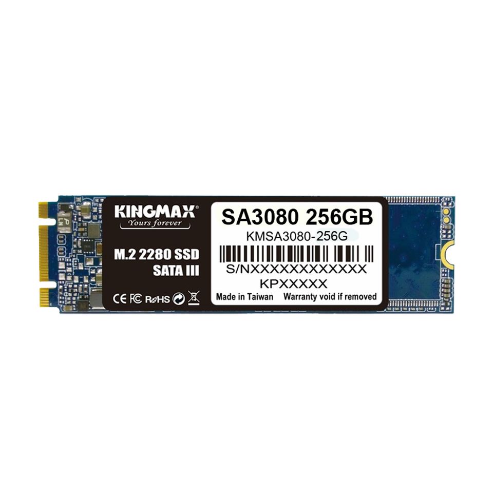 SSD KINGMAX, SA3080, 256 GB, M.2 2280, S-ATA 3, 3D TLC Nand, R/W: 540/450 MB/s,  KMSA3080-256G 