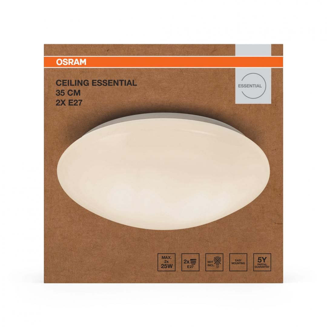 Plafoniera OSRAM Essential, excl.2xE27, Ø35cm / ↕ 12cm, IP20,metal/PMMA, Alb