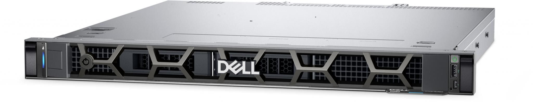 PowerEdge R260 Rack Server Intel Xeon 6 Performance 6325P 3.5G, 4C/8T, 12M Cache, Turbo, (55W) DDR5-4800, 16GB UDIMM, 5600MT/s ECC, 480GB SSD SATA Read Intensive 6Gbps 512e 2.5in Hot-plug, 2.5 Chassis with up to 6 Hot Plug Drives (SAS/SATA), Motherboard with Broadcom 5720 Dual Port 1Gb On-Board LOM