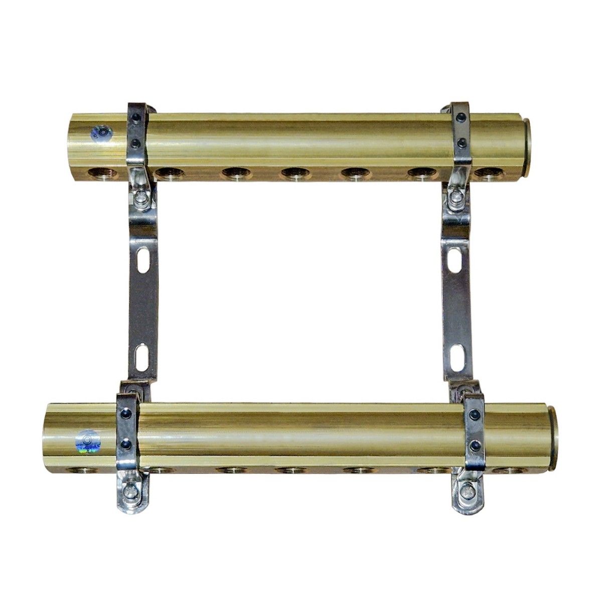 REITER RMCO#210-45-07 Manifold din alamă pentru încălzirea radiatorului cu distanța de 45 mm, 7 circuite