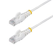 25CM WHITE SLIM CAT6 CABLE/SNAGLESS RJ45 UTP PATCH CABLE