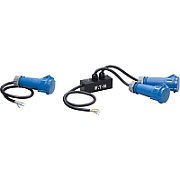 Output cable 32A, hardwired to 2 x 32A