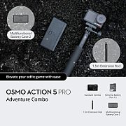 Bundle Camera actiune DJI Osmo Action 5 Pro, 4K12040MP, Rocksteady 3.0, Adventure Combo