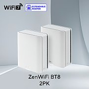 Router Mesh Asus Zen WiFi BT8 Tri-band WiFi 76 GHz WiFi, 14 Gbps,Dual 2.5G Ports, MLO, 4K-QAM