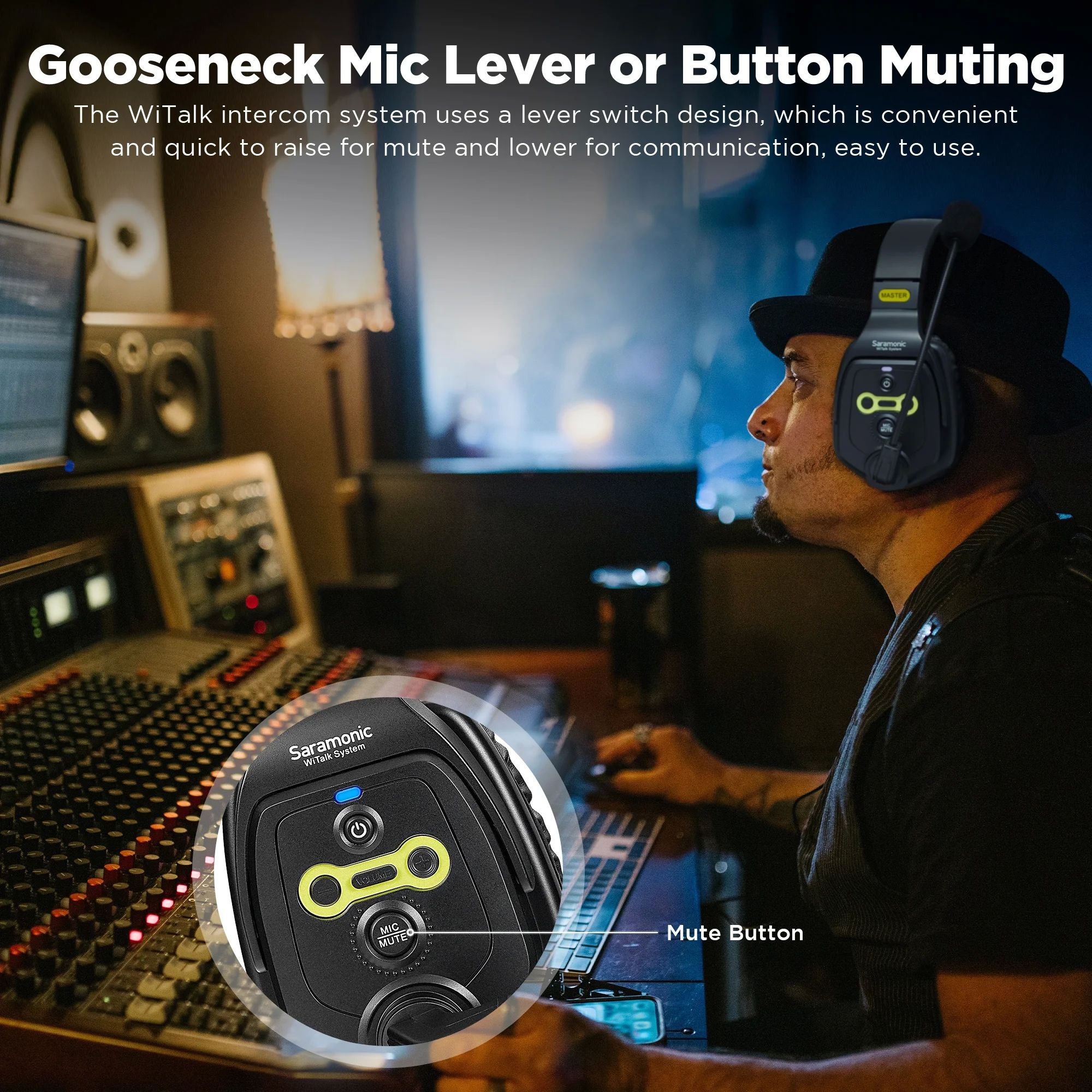 Solutie intercom completa Saramonic WiTalk WT2S2xbat, 2 pers, Full-Duplex 1.9GHz, single-ear