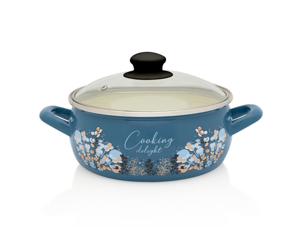 Cratita 2.9l capac sticla Cooking Delight Metalac email/20cm/2.9l