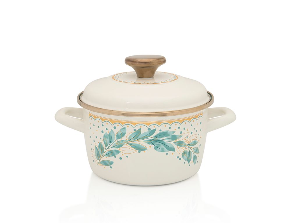 Oala 1.9l cu capac Green Line Metalac email/16cm/1.9l