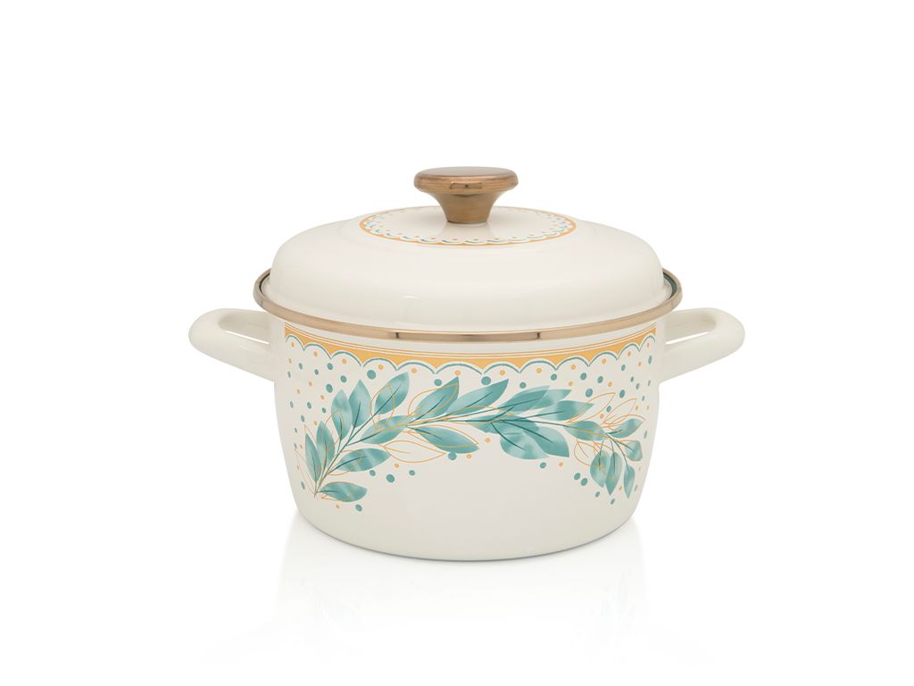 Oala 3.5l cu capac Green Line Metalac email/20cm/3.5l