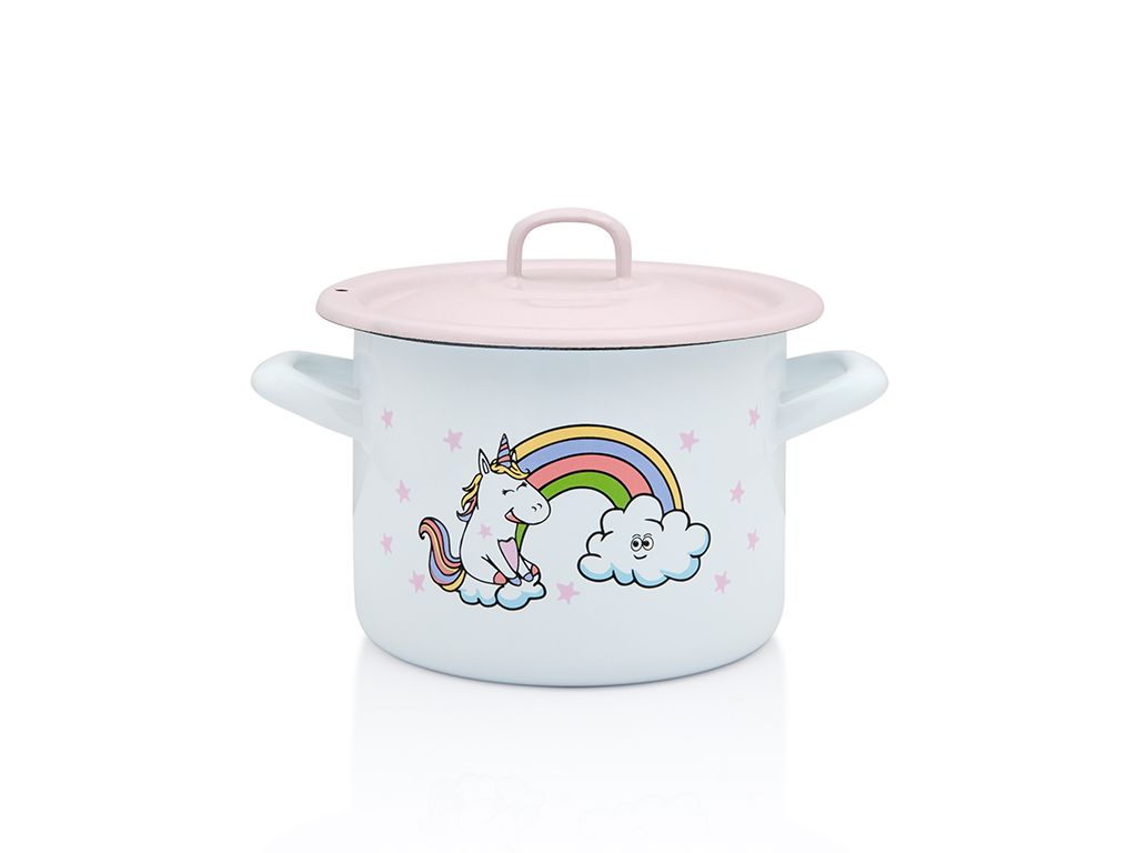 Oala 1.5l cu capac Unicorn Metalac email/14cm/1.5l