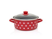 Cratita 3.5l cu capac din sticla Tufne Metalac email/22cm/3.5l