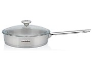 Tigaie 2.4l cu capac din sticla Santino Metalac inox/24cm/2.4l