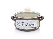 Oala 3l cu capac de sticla Bakery Metalac email/18cm/3l