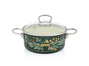 Cratita 2.75l cu capac sticla Golden Times Metalac email/20cm/2.75l