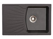 Chiuveta X Granit Quadro Plus negru760 x 500 mm, sifon 90 mm, granit