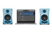 KALI AUDIO LP-UNF-B - Para monitorów odsłuchowych z Bluetooth. Głośniki multimedialne  niebieskie.