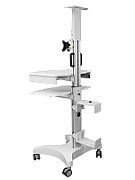 Coloana si baza pentru statie de lucru mobil premium Blackmount MED04-1, 17-32″, max.10kg, reglabil pe inaltime, alb