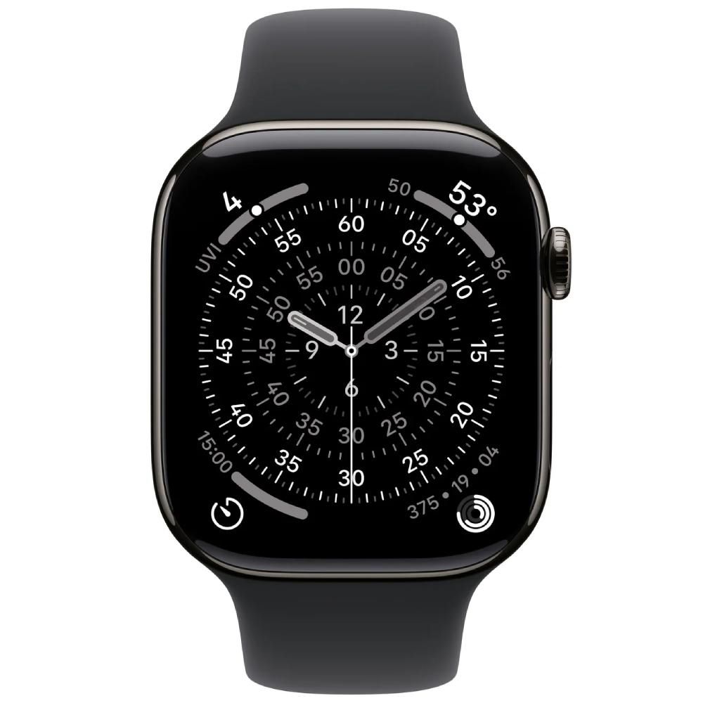 Apple Watch Series 11Â GPS + Cellular 46mmÂ Slate Titanium Case with Black Sport Band - M/L