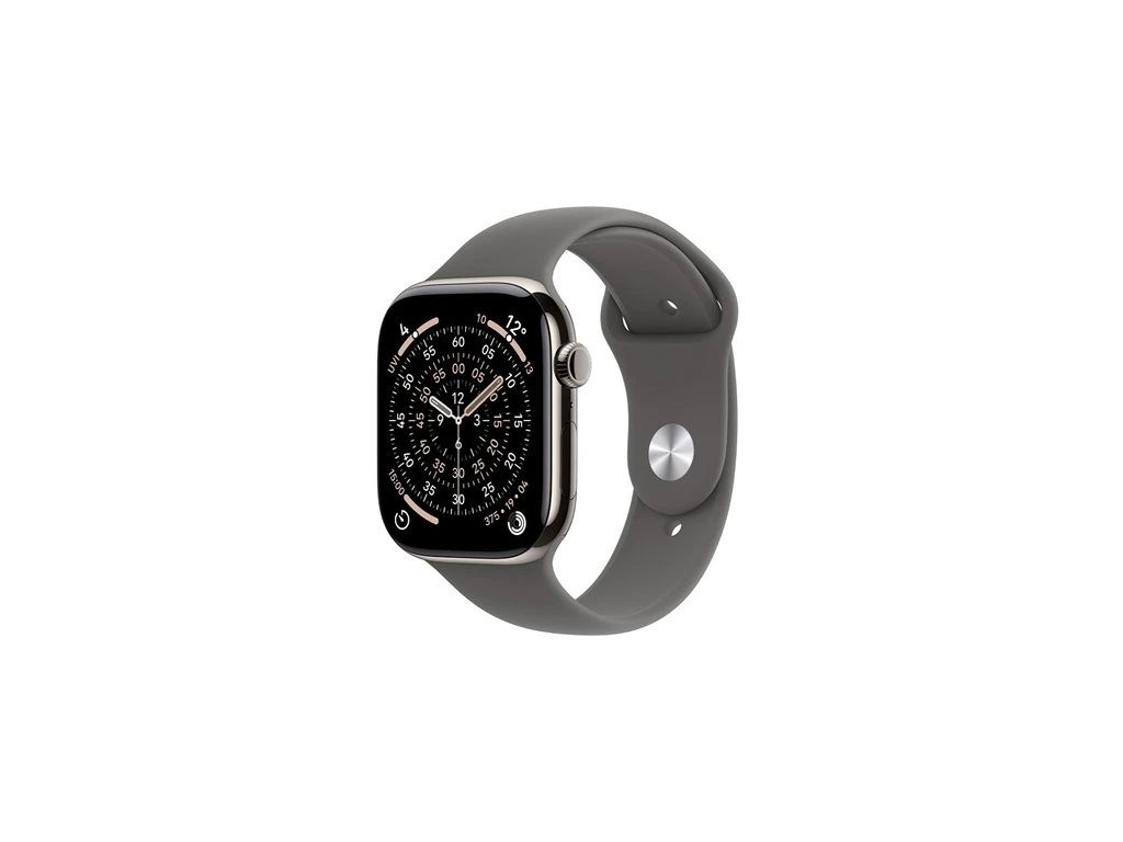 Apple Watch Series 11Â GPS + Cellular 42mmÂ Natural Titanium Case with Stone Grey Sport Band - S/M