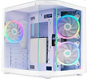CARCASA  SPACER - gaming, Mini Tower, mATX,  AQUARIUM , fara sursa, sticla securizata, 3 x ARGB fan, HUB, telecomanda, USB 3.0 x 1, USB Type-C x 1, HD-Audio, Jack 3.5mm x 1, PSU shroud, white  SPCS-GC-AQUARIUM-WH-3F