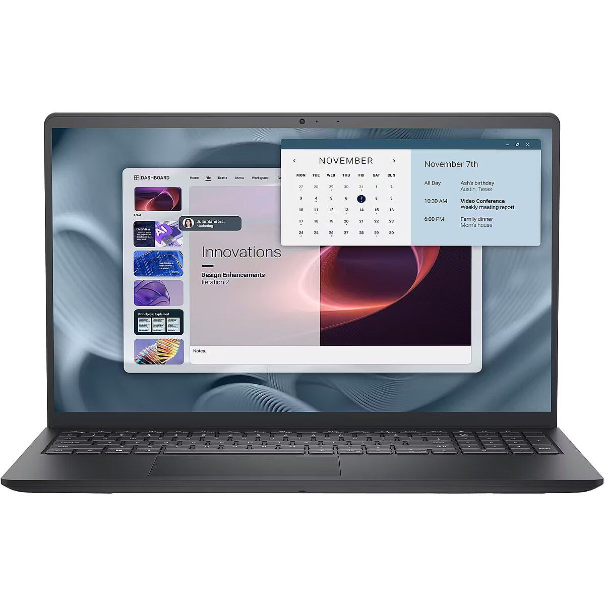 Dell Pro 15 Essential PV15250 Core 3 100U 15.6 FHD 120Hz 250nits AG  8GB DDR5 4400 SSD512 Intel UHD Graphics FgrPr WLAN+BT BcklKb W11Pro + Dell mysz MS116 Czarna3Y Pro Support Carbon Black