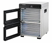 FOOD DEHYDRATOR HEINNER DUALDRY PRO HFD-KDDB1200BKSS, 1000-1200W, LED DISPLAY, DUAL STORAGE WITH AIRFLOW SYSTEM (FAN INSIDE EACH COMPARTMENT), 12 STAINLESS STEEL TRAYS, 2 FRUIT ROLL TRAYS, 2 MESH SHEETS, TEMPERATURE: 35-80 ℃, TIMER: 30 MIN - 48H, SEE-THROUGH WINDOWS, STAINLESS STEEL BODY