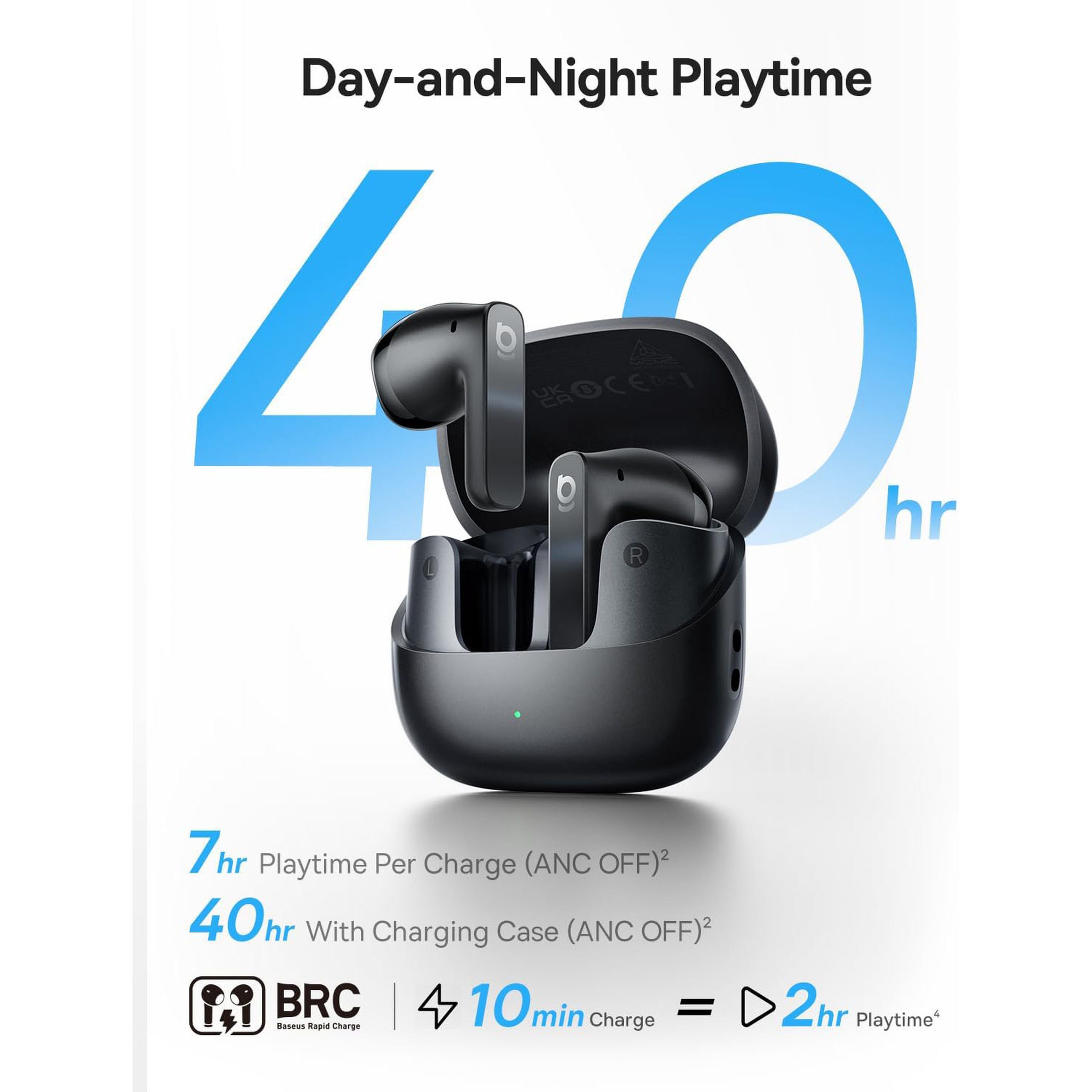CASTI Baseus Bass BS1 NC, Wireless Noise Cancelling Headphones OS, pt smartphone, over-ear, sunet Hi-Res, microfon pe casca, conectare prin Bluetooth 5.0, negru  A0010102  (timbru verde 0.18 lei) - 6932172698737