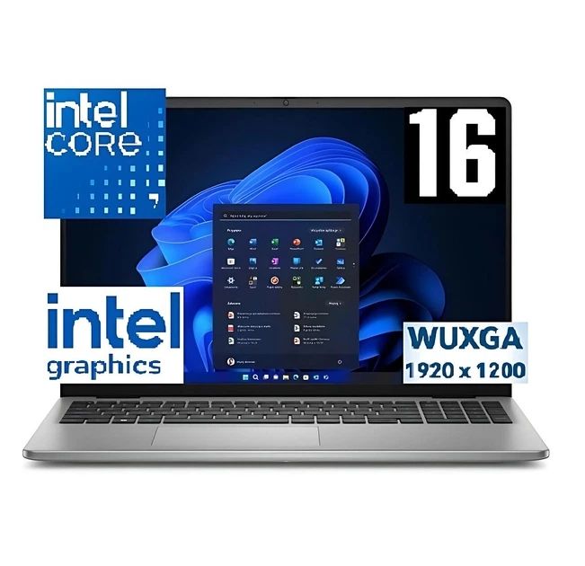 Laptop Dell Pro 16 PC16250, 16 inch 1920 x 1200, Intel 150U (10 C / 12 T, 1.8 GHz - 5.4 GHz, 12 MB cache, 55 W), 16 GB RAM, 1 TB SSD, Intel Graphics, Windows 11 Pro