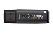 Kingston Technology IronKey Locker+ 50 G2. Capacity: 64 GB, Device interface: USB Type-A, USB version: 3.2 Gen 1 (3.1 Gen 1), Read speed: 145 MB/s, Write speed: 115 MB/s. Form factor: Cap. Weight: 22.94 g. Product colour: Black